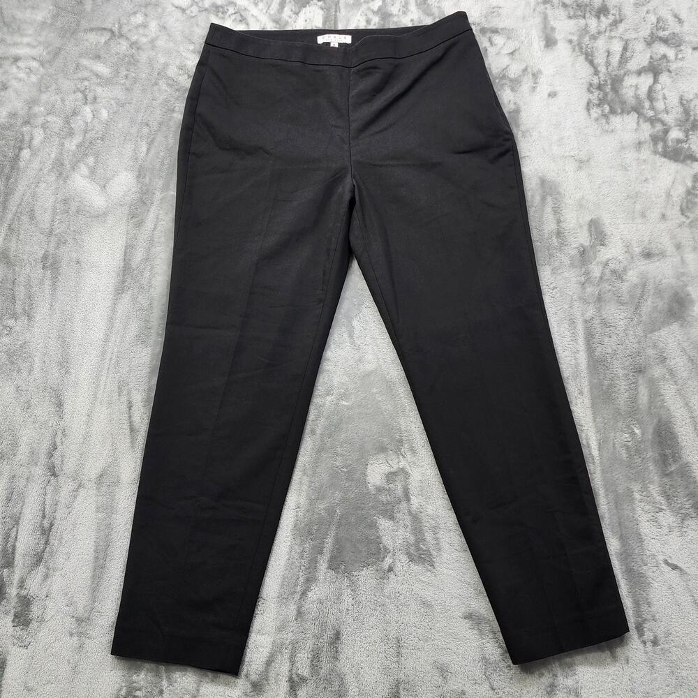 Chaus Pants Womens 12 Black High Rise‎ Slim Ankle Side Zip Stretch Office Preppy